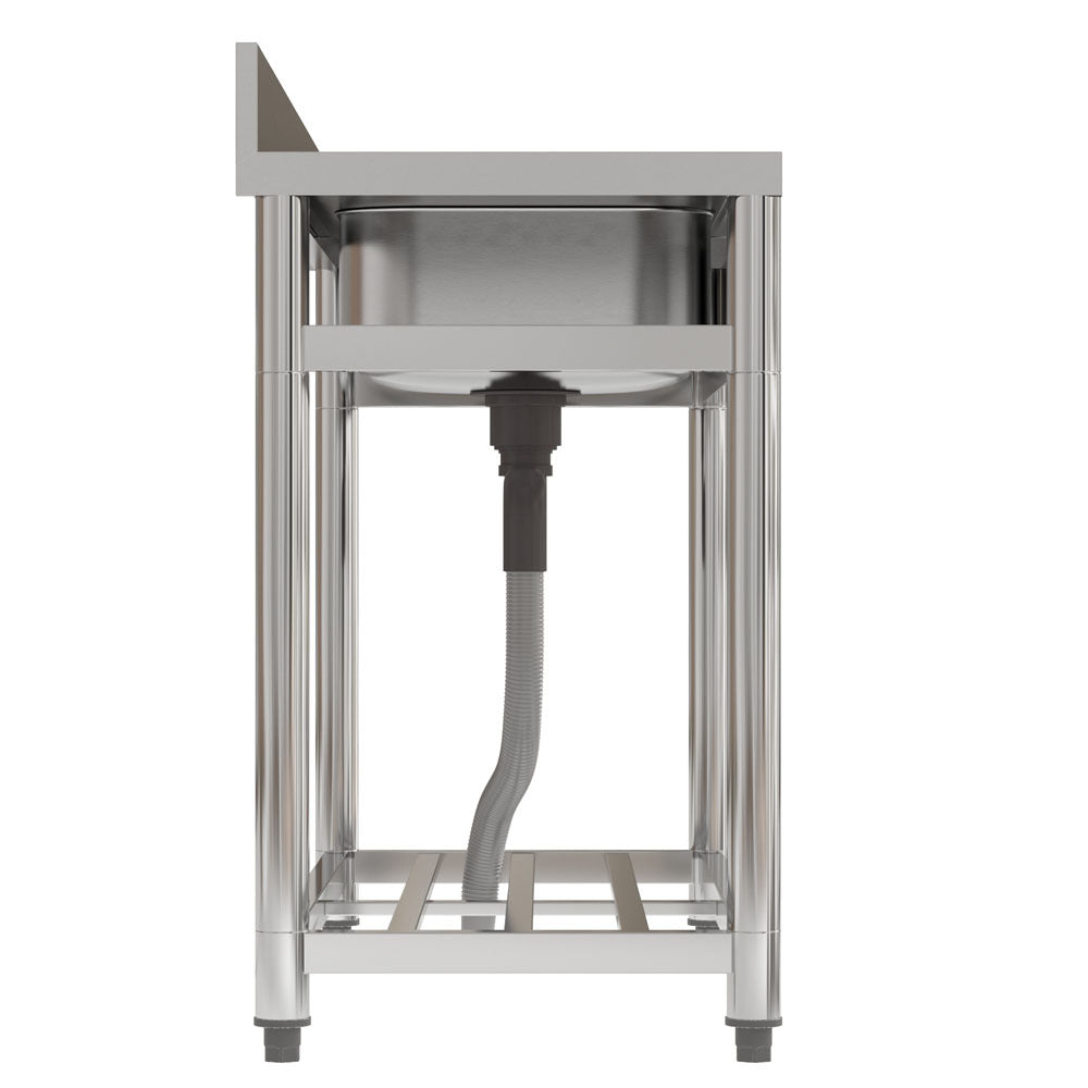 Stainless Steel One Compartment Commercial Sink with Left Drainboard