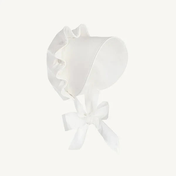 White broadcloth baby bonnet by The Beaufort Bonnet Company