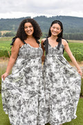 Beatrice Black and White Toile Maxi Dress - FINAL SALE