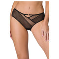 culotte noire Esme maille transparente polyester élasthanne extensible confort maintien sexy sophistiquée ornement métal doré motif croisé bandes courbes tailles