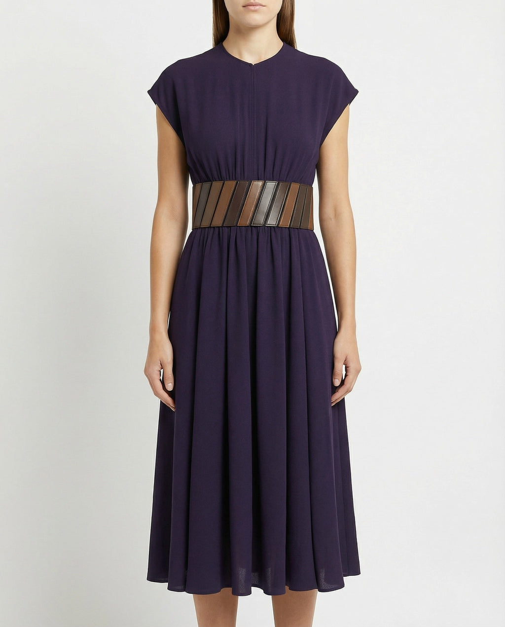 Belted midi dress