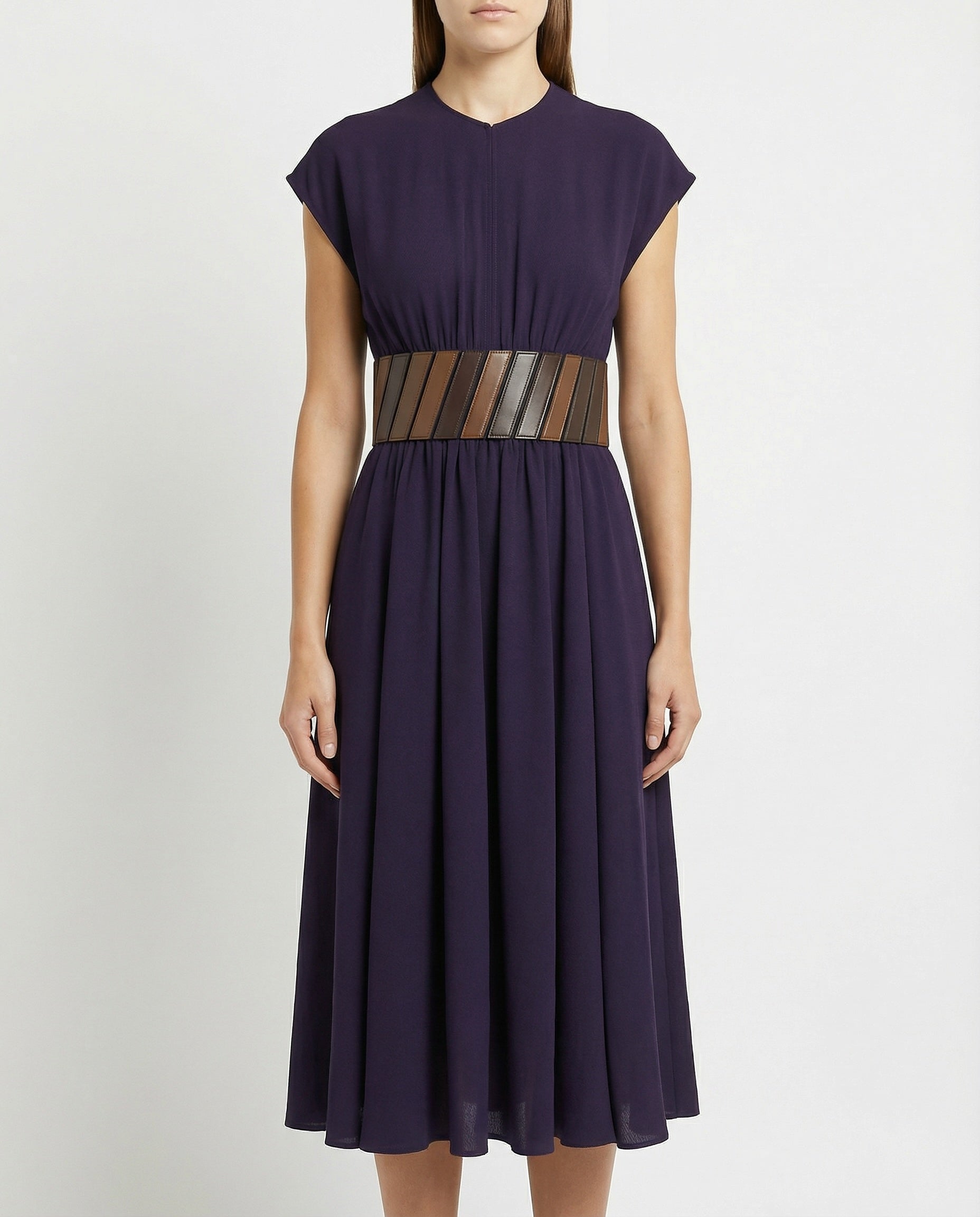 Belted midi dress
