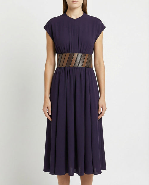 Belted midi dress