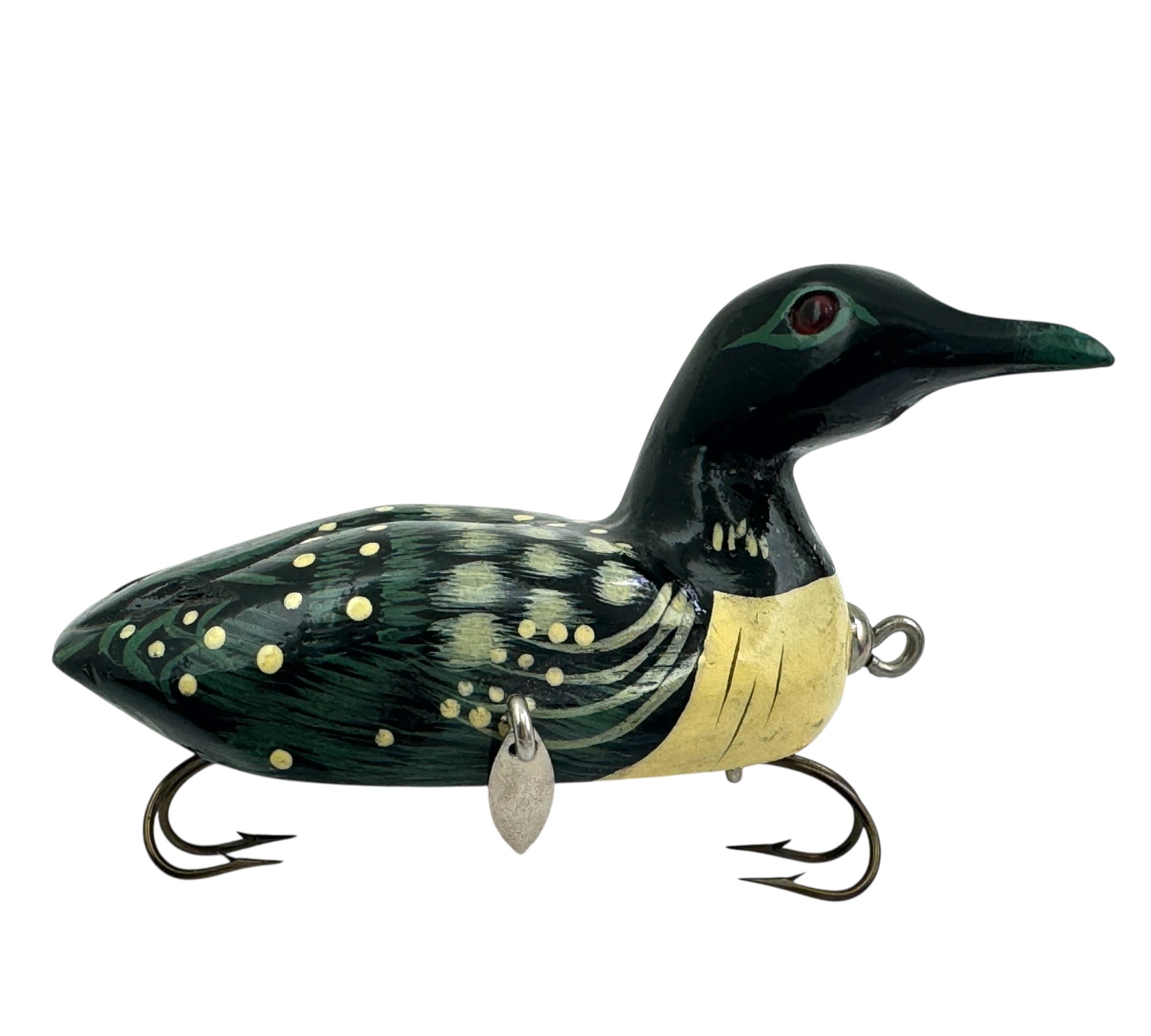 DA LURES of WESTERN PENNSYLVANIA. Hand Carved Custom Loon Wood Fishing Lure by DALE ALBORN.