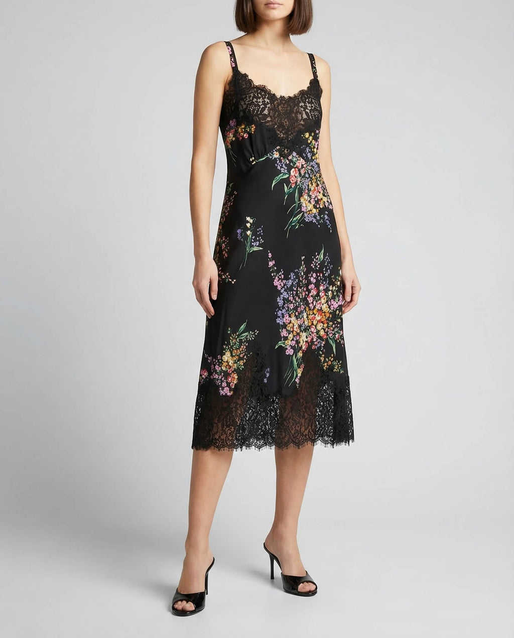 Floral lace midi dress
