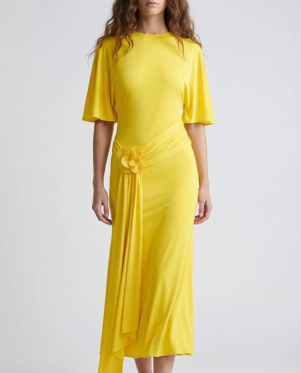 David Koma Floral appliqué jersey midi dress