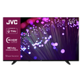 JVC 50" 4K UHD Smart TV mit Dolby Vision, HDR, TiVo, lila Lichtern, schwarzem Rahmen und Standfüßen.