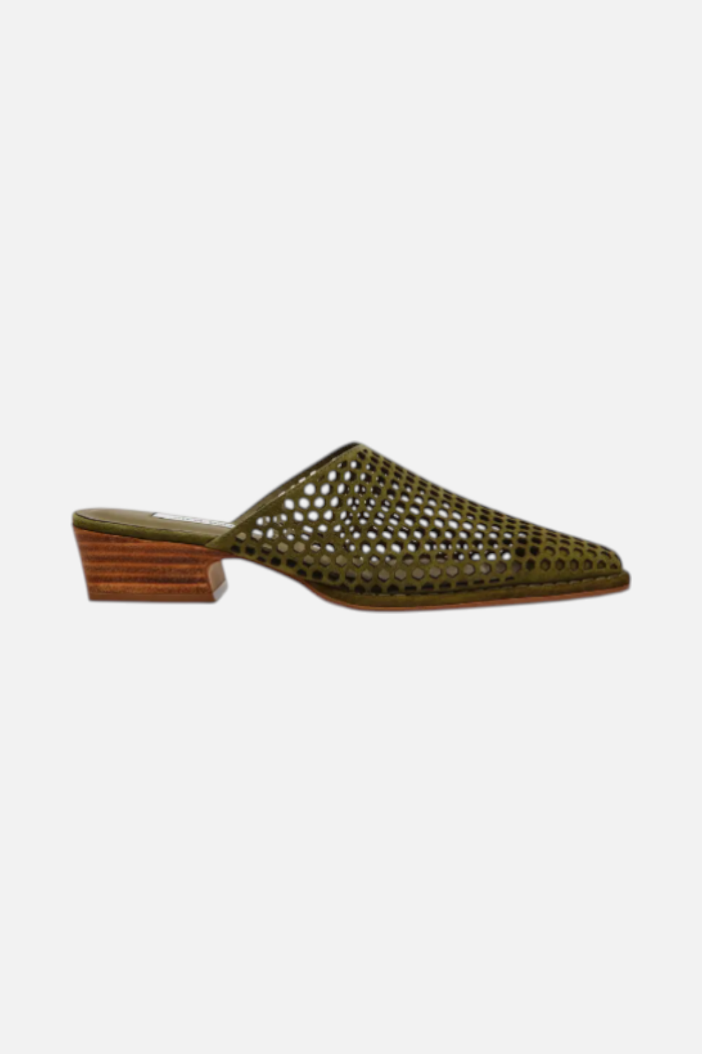 Steve Madden Women's Dessa Perforated Mule in Olive Suede