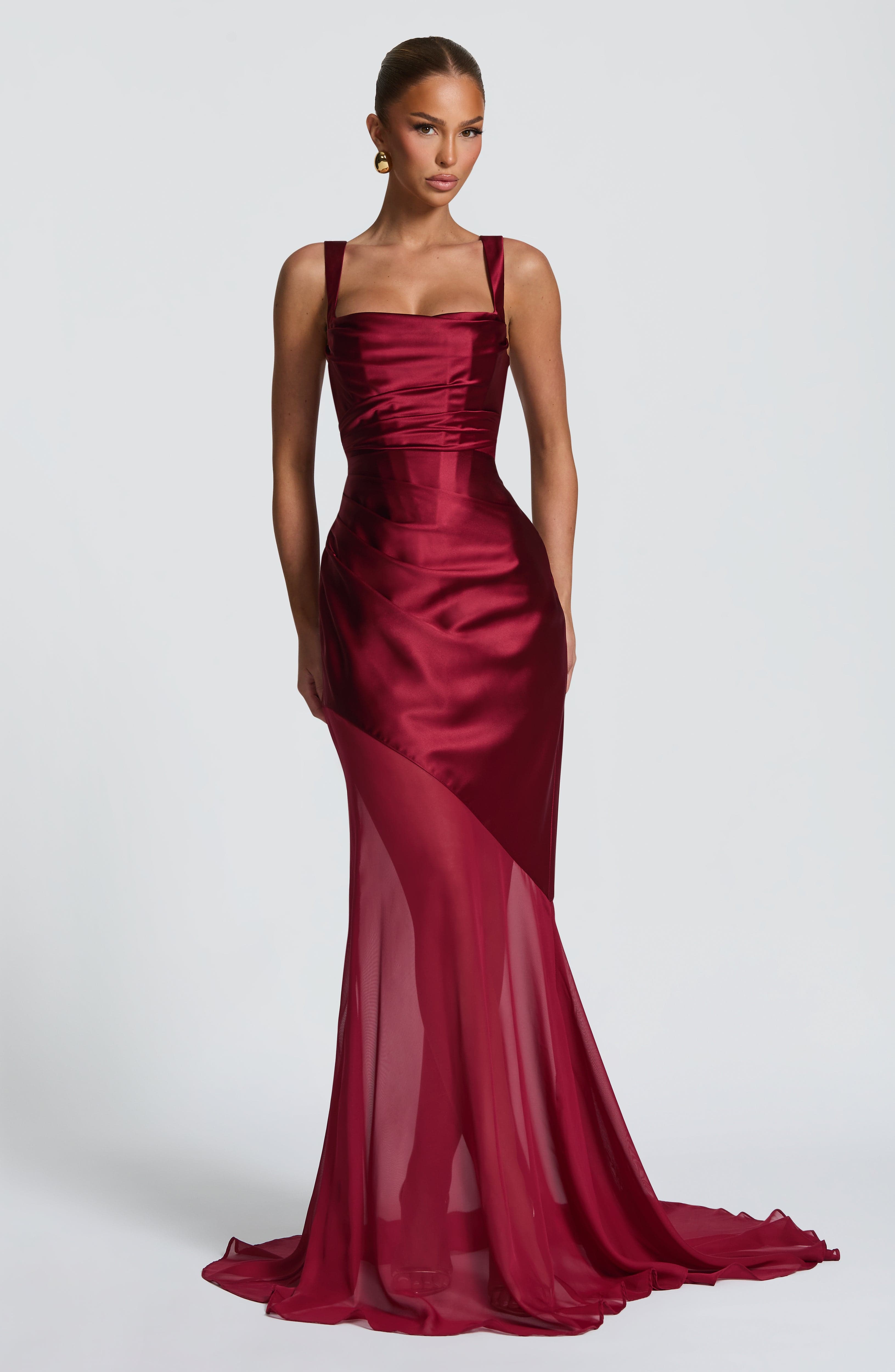 Eliza Gown - Burgundy Dress XS Babyboo Fashion Premium Exclusive Design