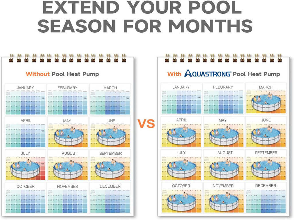 HEX055 55,000 BTU Heat Pump For 16,000 Gallons Pools 220V - Aquastrong