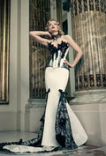 Victorian Gothic Black and Gothic wedding dresses with Boning, Lace-up Corset, and Sweetheart Neckline