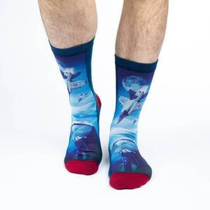 Blue and Red F-18 Fighter Jet Socks 