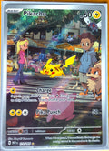 I love this artwork on this Pikachu card, pulled from a 151 bundle pack! I  count at least 8 other Pokemon included in the background : r/PokemonTCG
