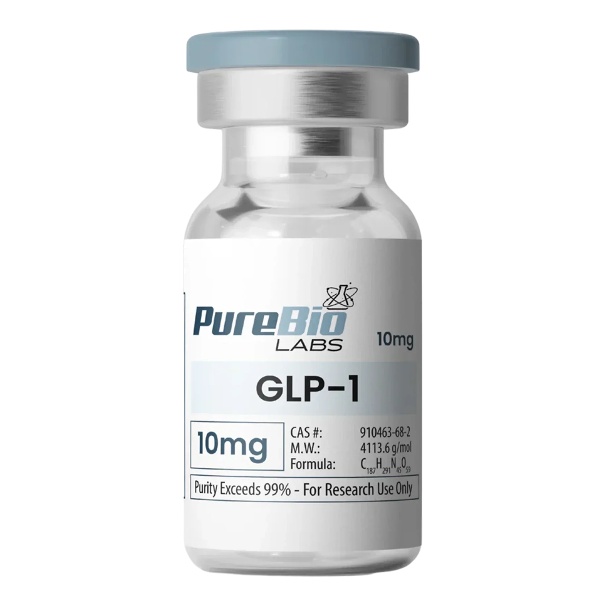 GLP-1 vial 10mg lyophilized peptide powder for research certified purity
