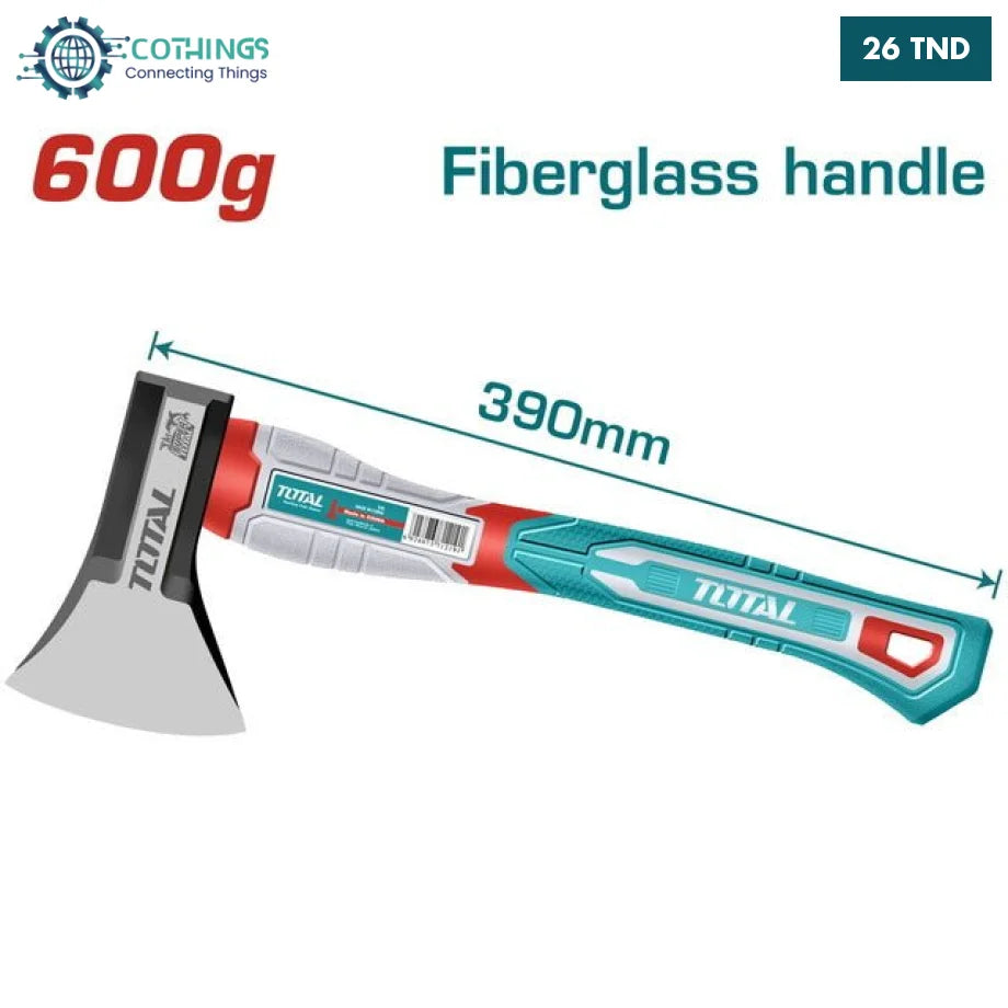 Hache Total 600 G Longueur 390 Mm Poignée Fibre De Verre THAX061600