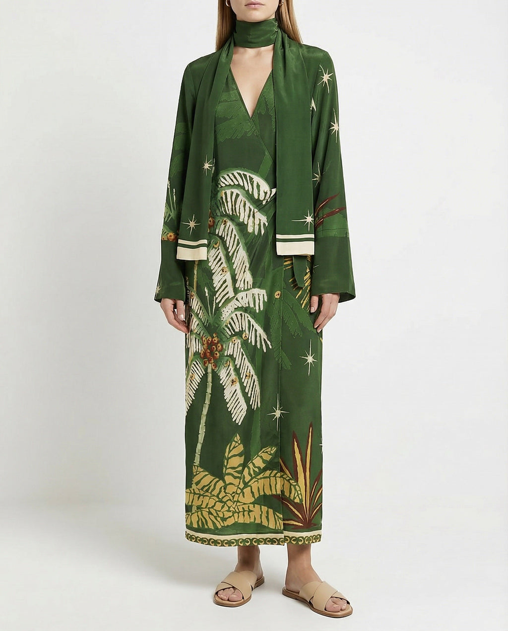 Johanna Ortiz Eternity belted printed silk crepe de chine maxi dress