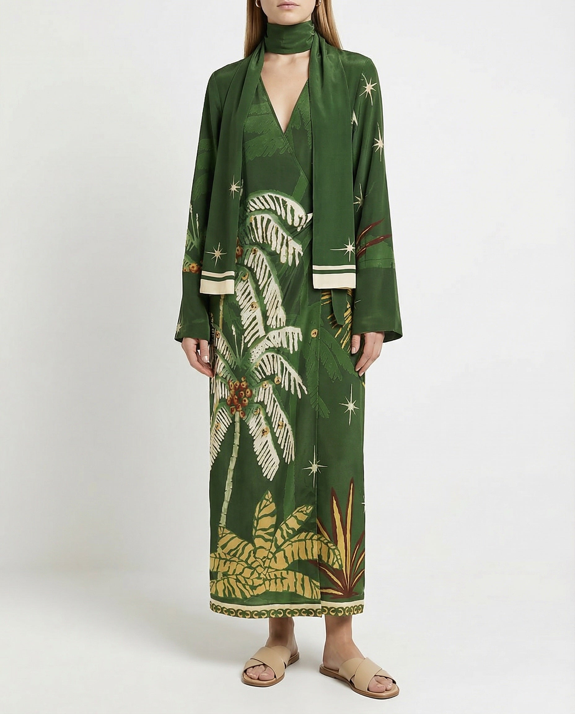 Johanna Ortiz Eternity belted printed silk crepe de chine maxi dress