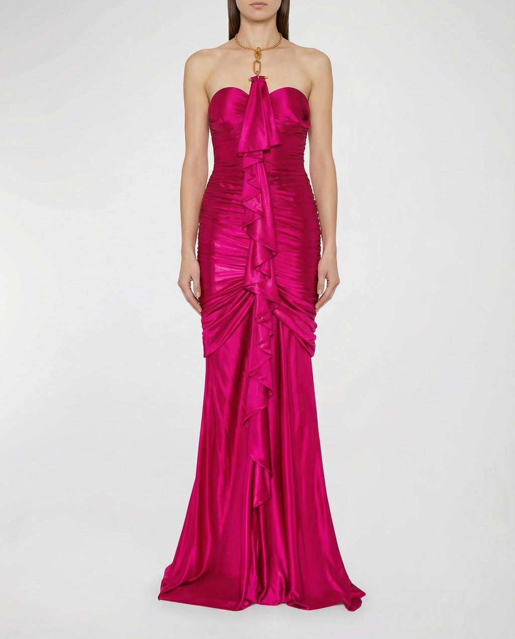 Balmain Draped bustier long dress