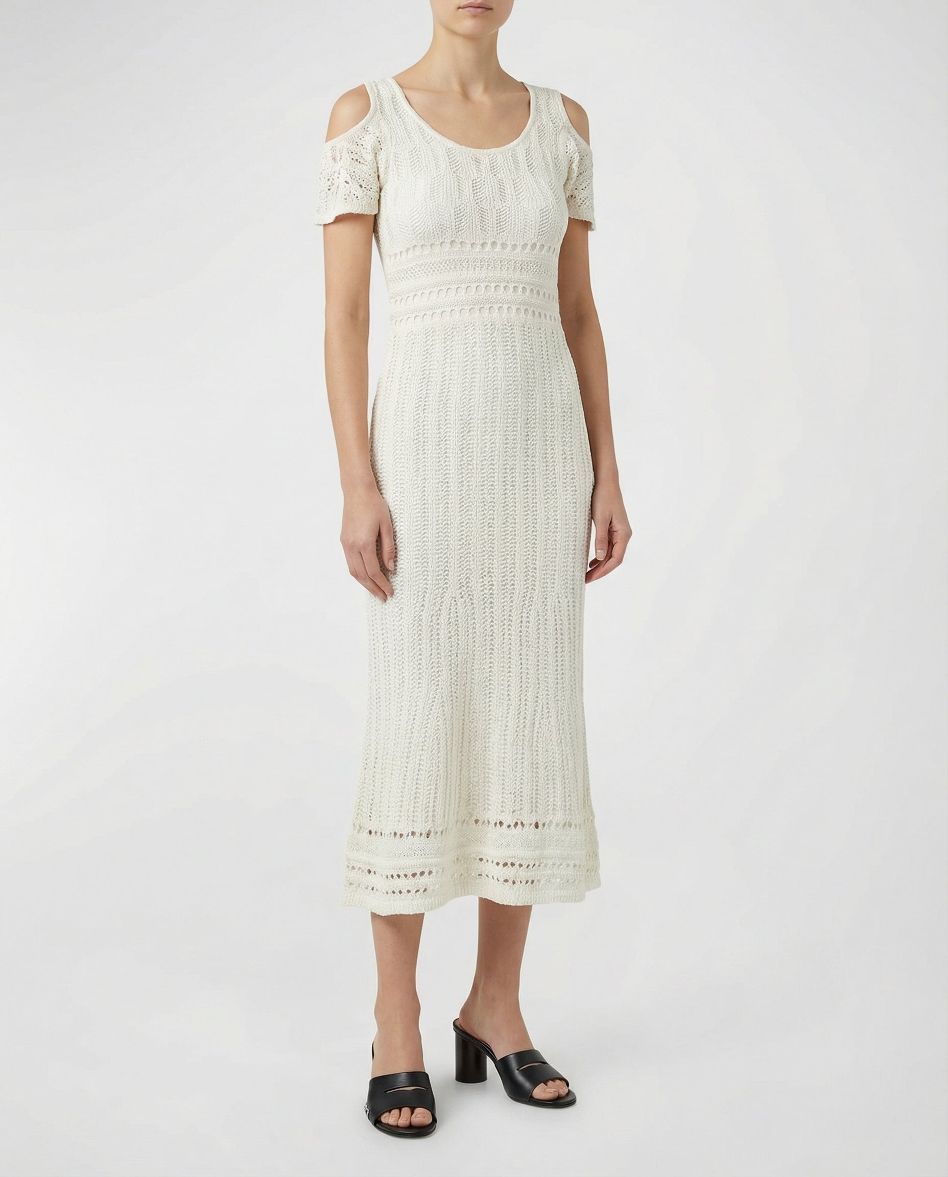 Jw Anderson Shoulder ruffle crochet dress
