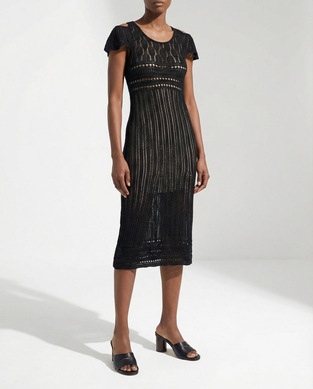 Jw Anderson Shoulder ruffle crochet dress