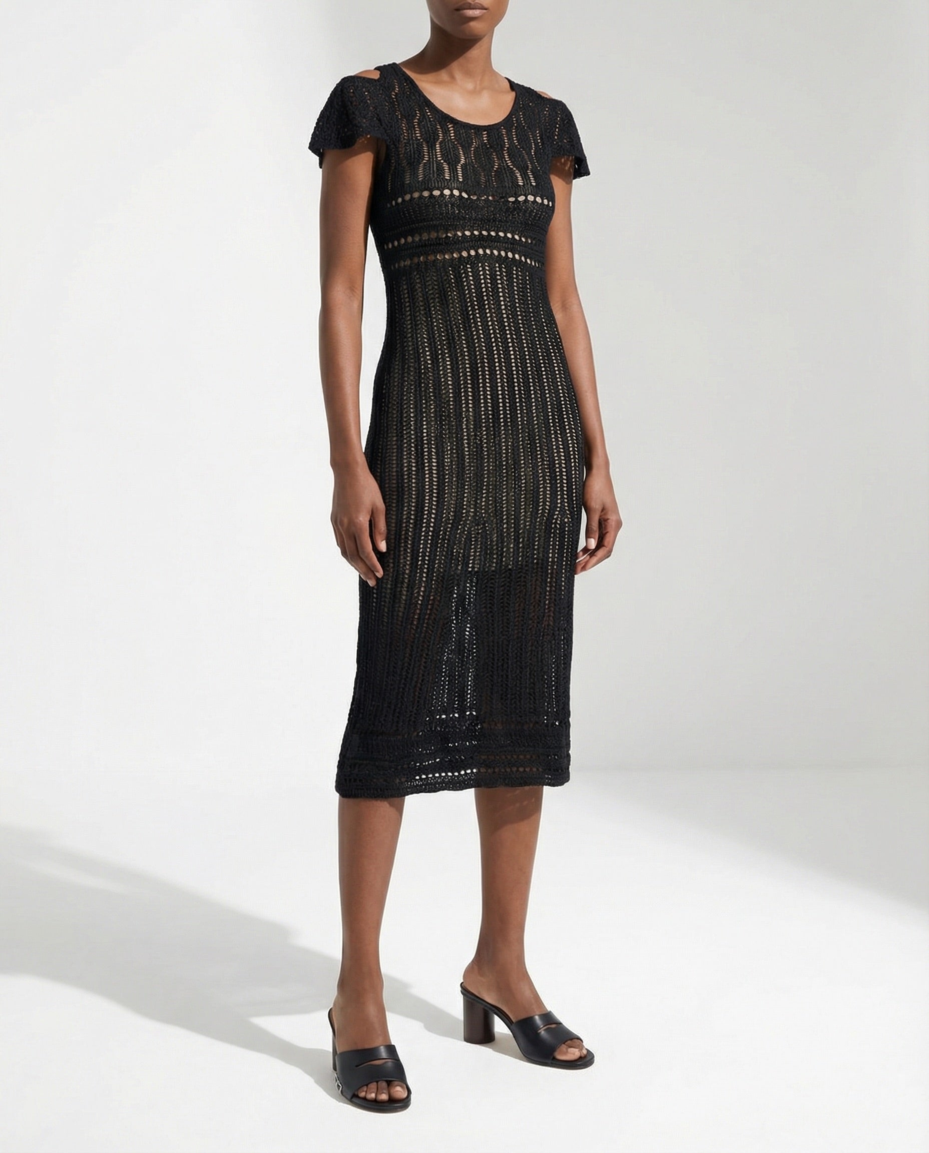 Jw Anderson Shoulder ruffle crochet dress