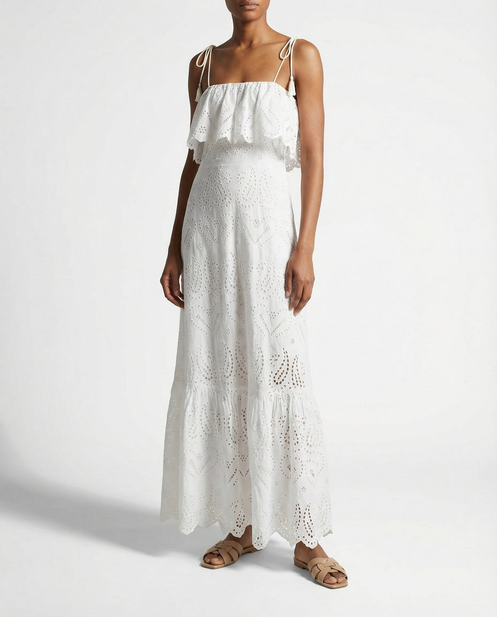 Broderie anglaise paisley long dress