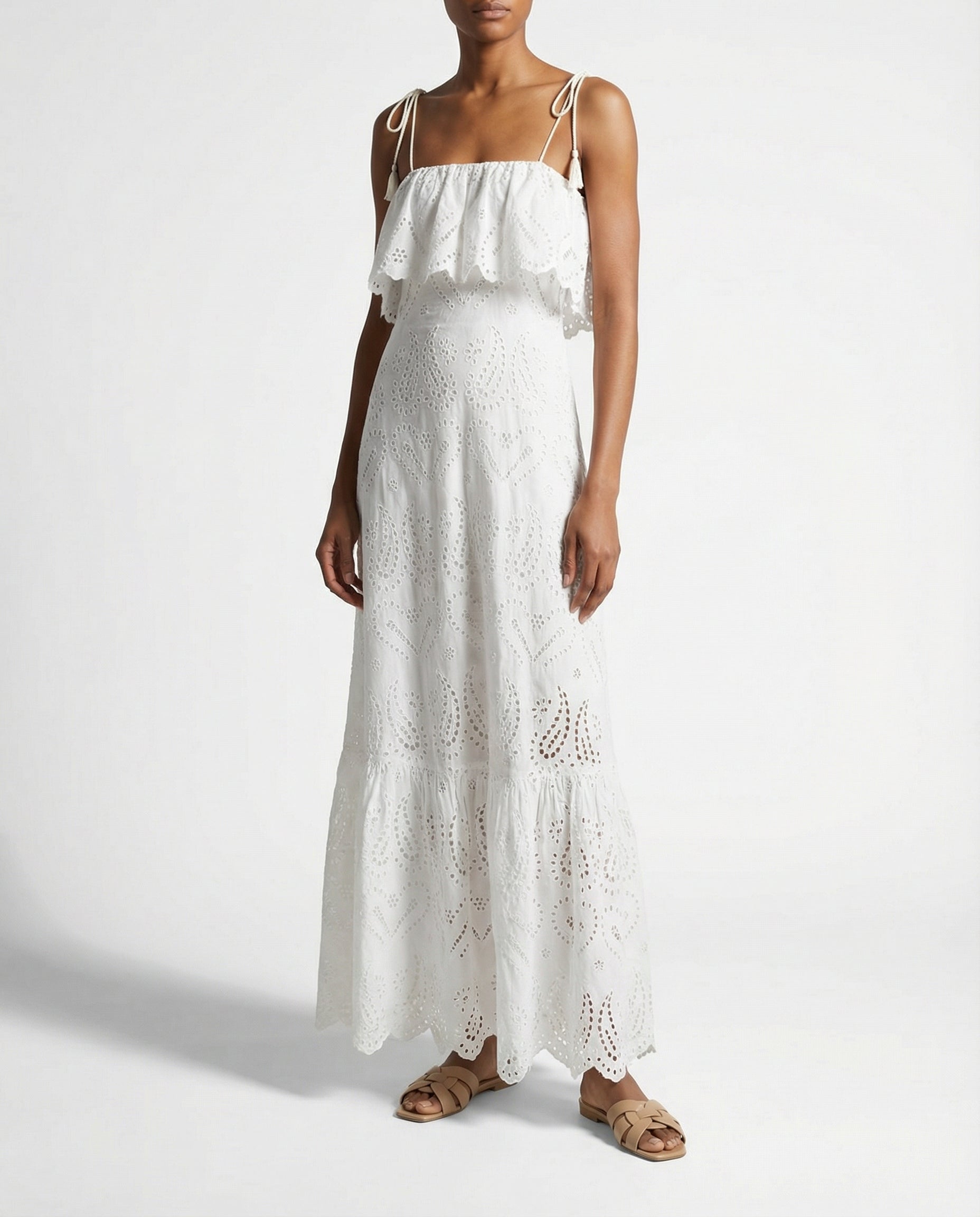 Broderie anglaise paisley long dress