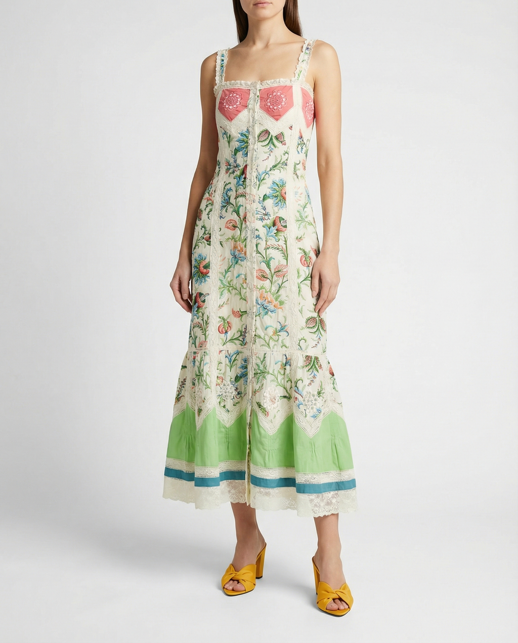 Floral cotton midi dress