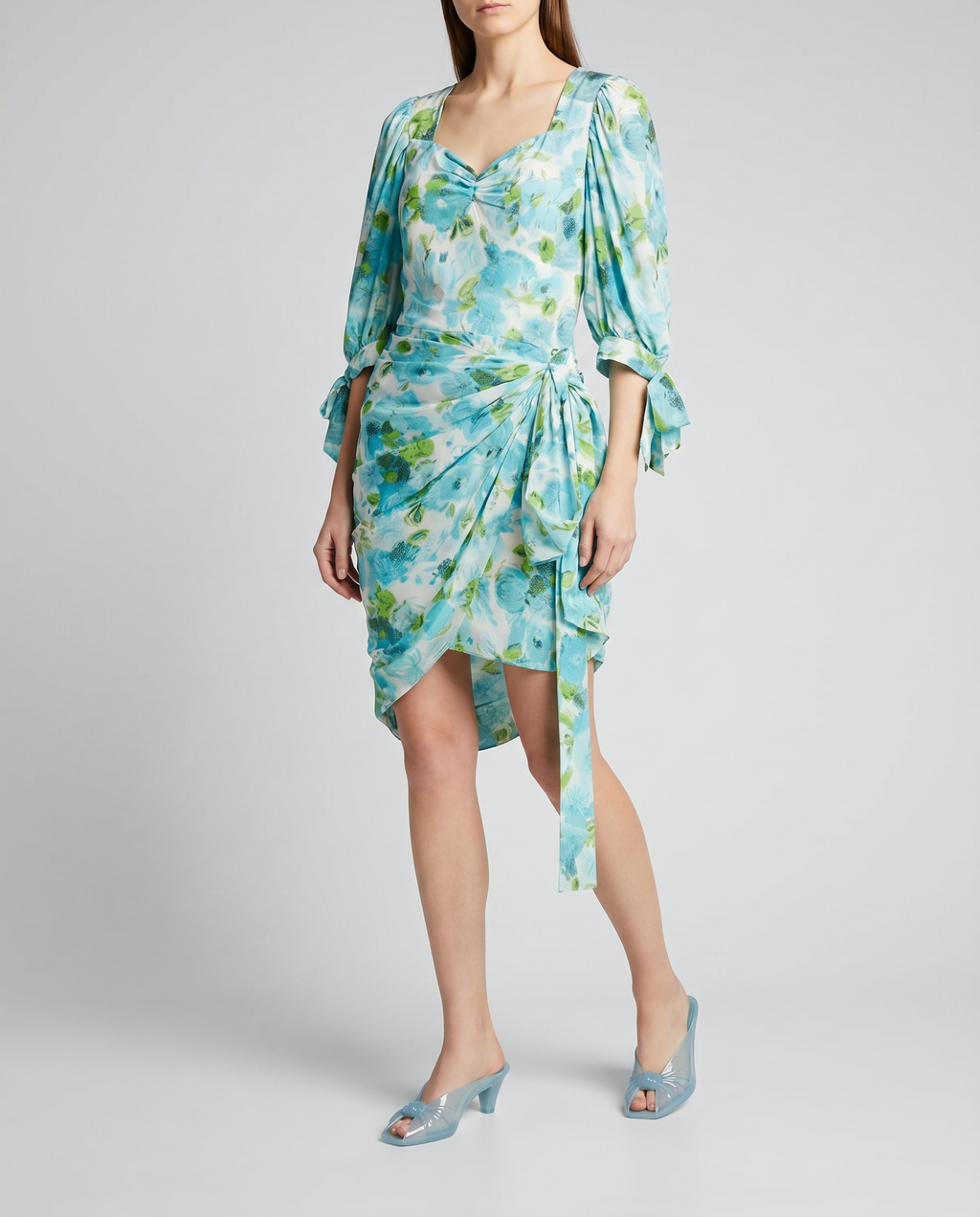 Chloé Draped floral print silk mini dress