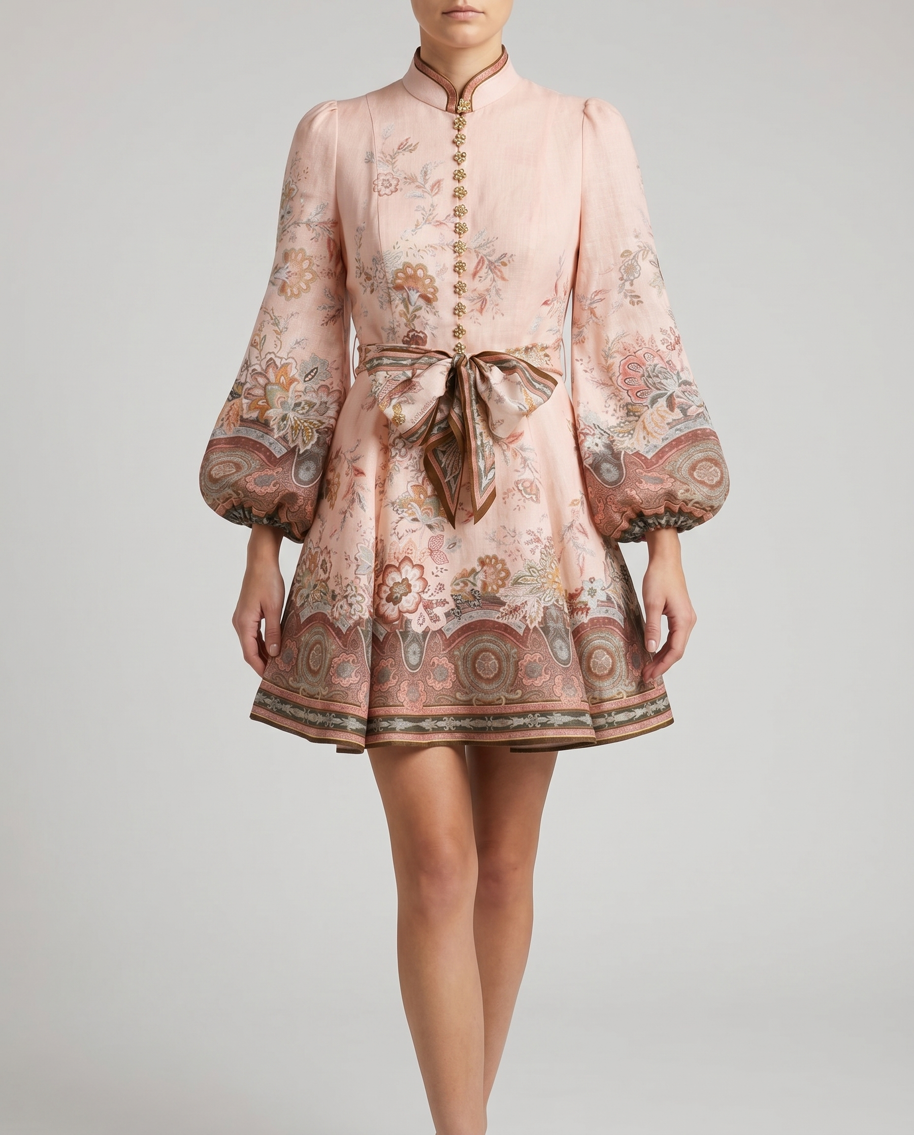 Zimmermann Floral print puff sleeve mini dress