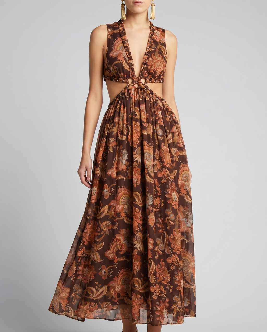 Zimmermann Aster cutout floral cotton midi dress