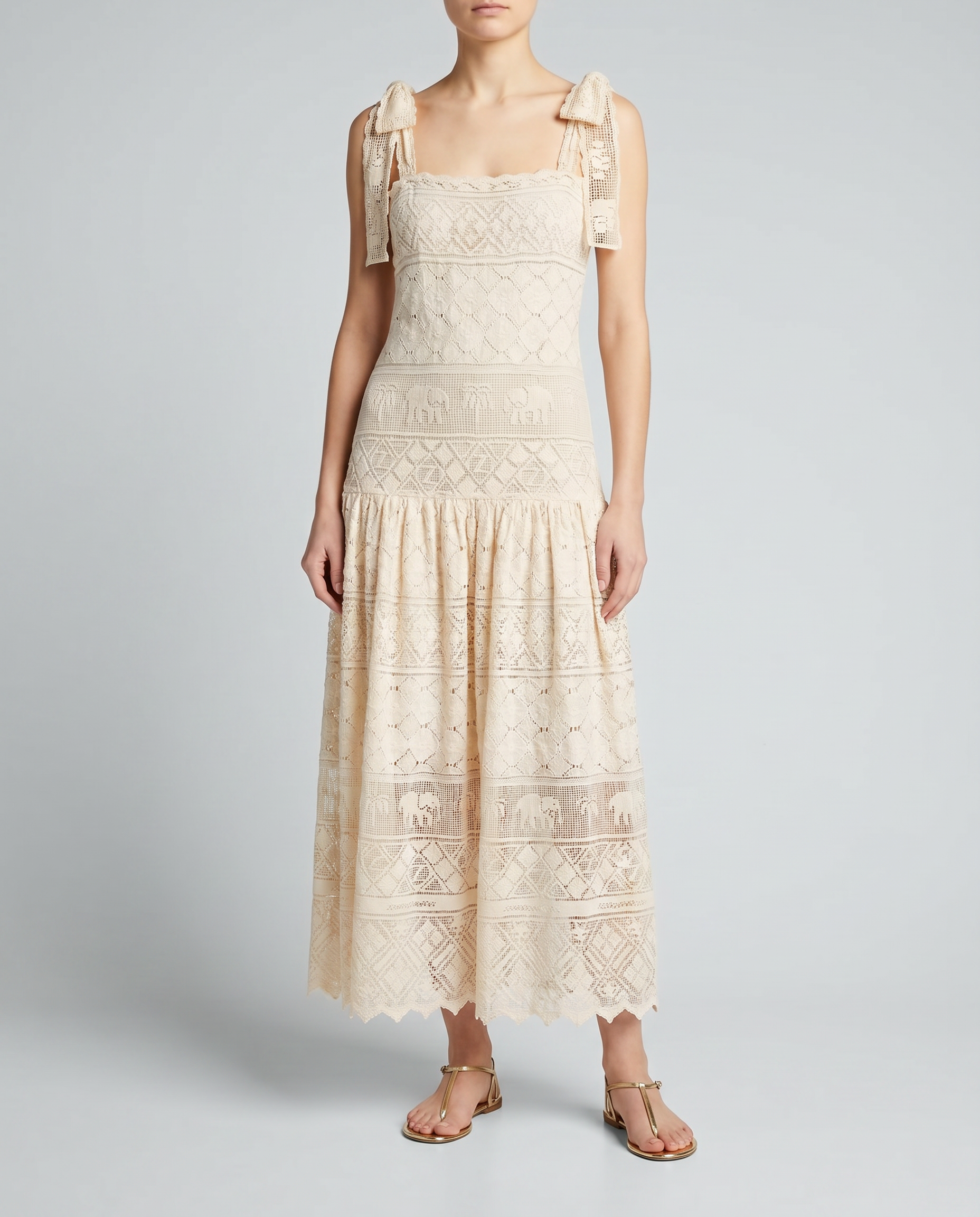 Zimmermann Indra belted cotton lace midi dress