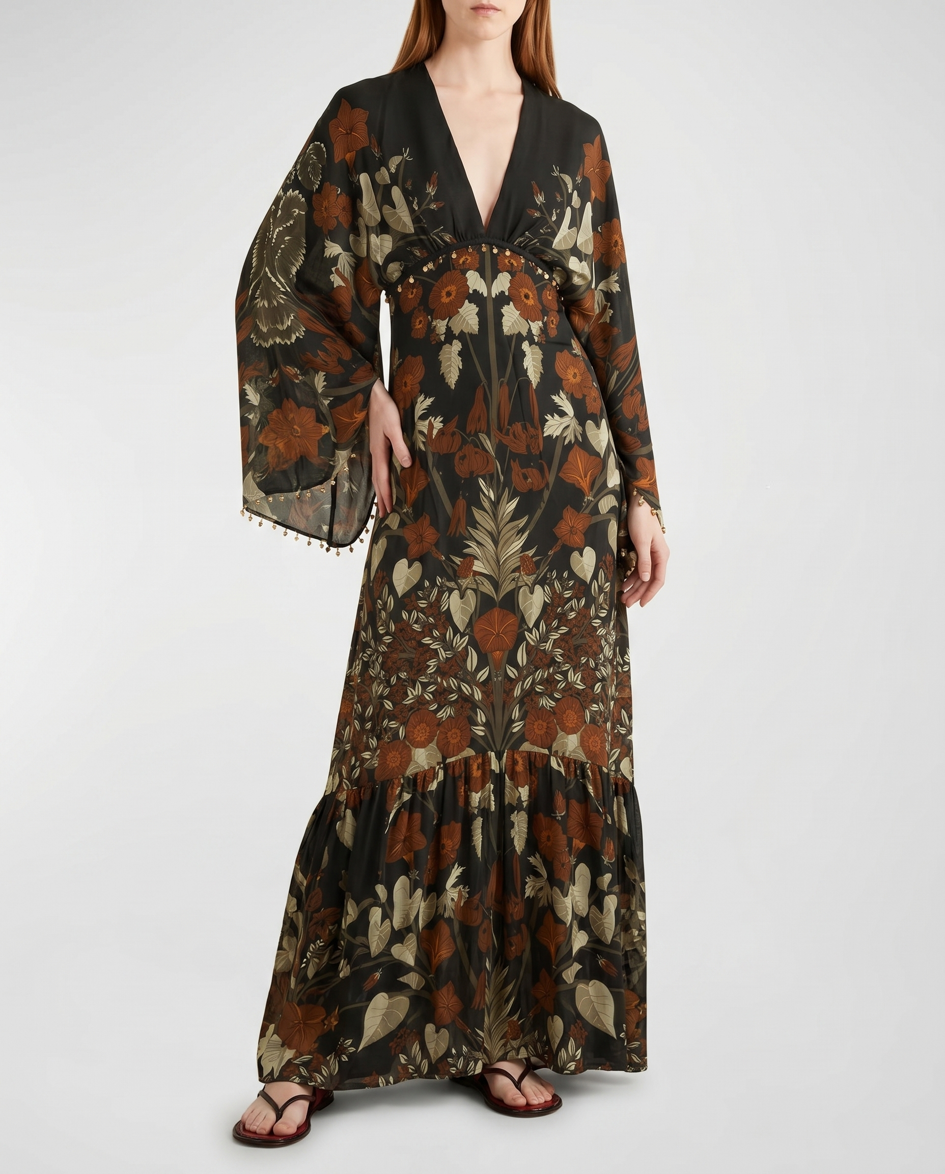 Johanna Ortiz Wildflower rites silk georgette maxi dress