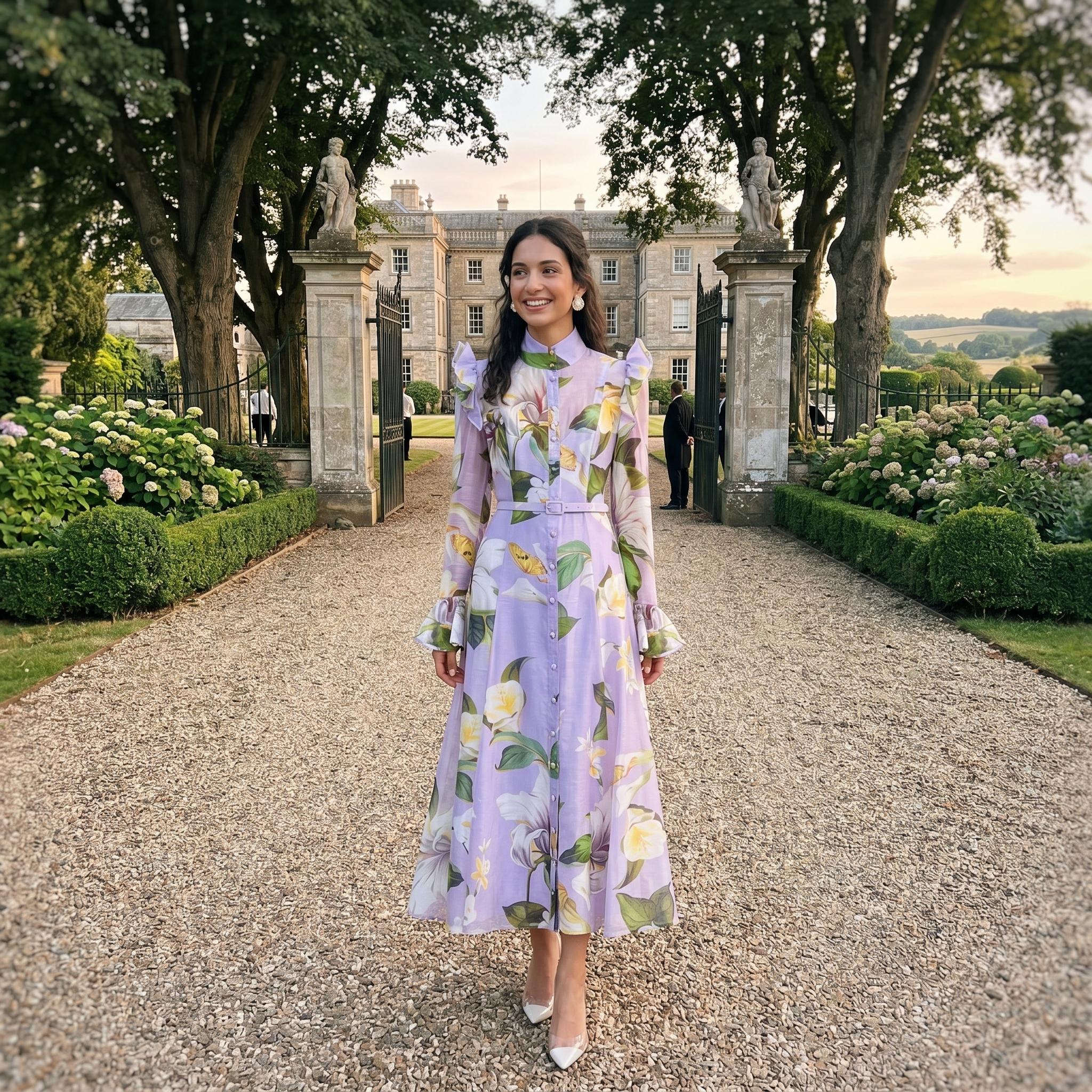 Leo lin Katrina Butterfly Sleeve Midi Dress
