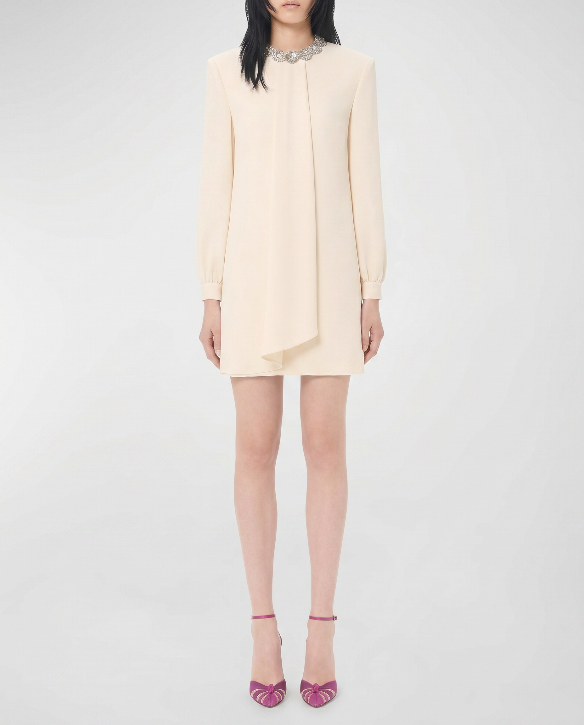 Valentino Garavani Cady couture embroidered short dress