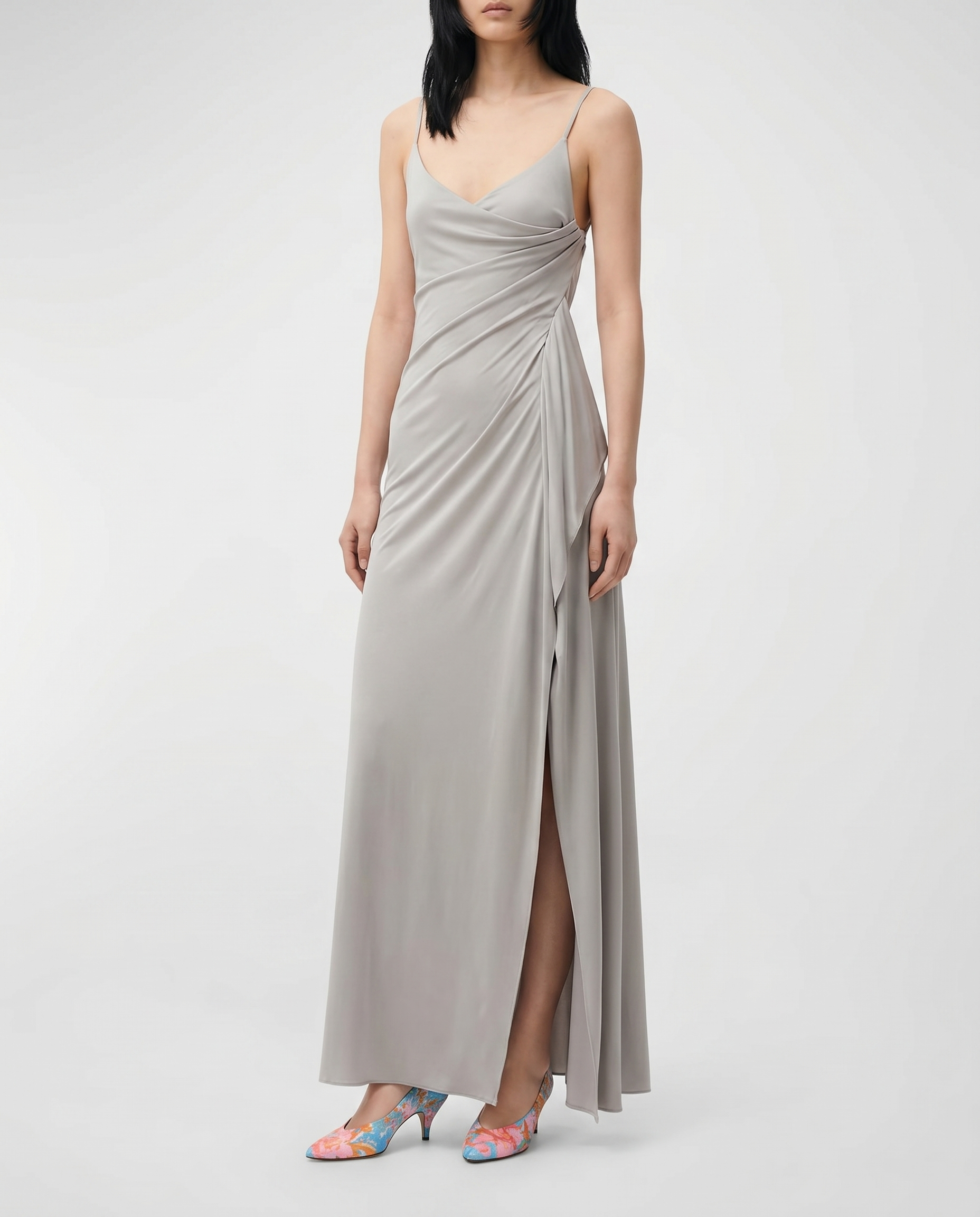 Draped jersey gown