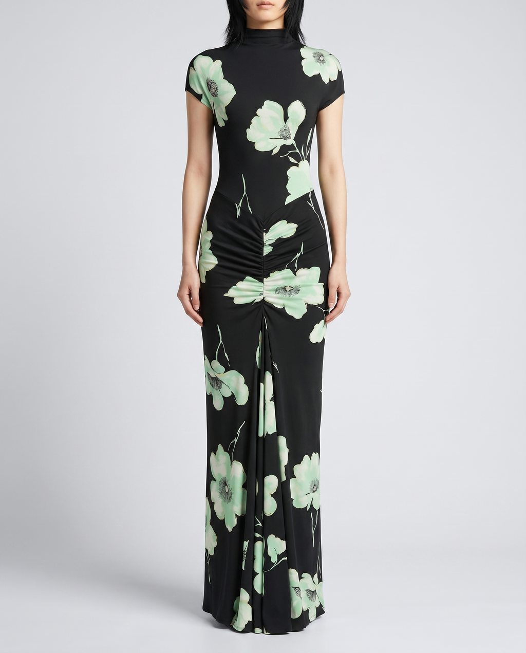 Draped printed dress