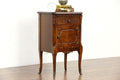 Chairside Table & Copper Lined Tobacco Humidor, 1920's Mahogany Antique
