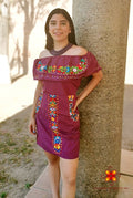 Mexican Dress - off Shoulder Dress - Embroidered Dress - Traditional Dress  - Mexican Dress up - Mexican Folk Dress Black