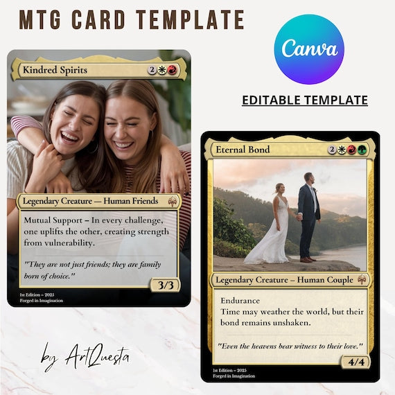 Custom MTG Card Template, Editable Magic the Gathering Design, Personalized  Fantasy Card Game for Friends, Couples, Gamers, Canva Template