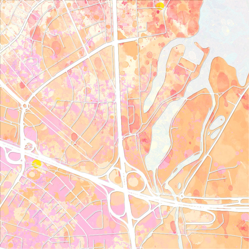 Reykjavik Map: City Street Map of Reykjavik Iceland - Nature Series Art Print