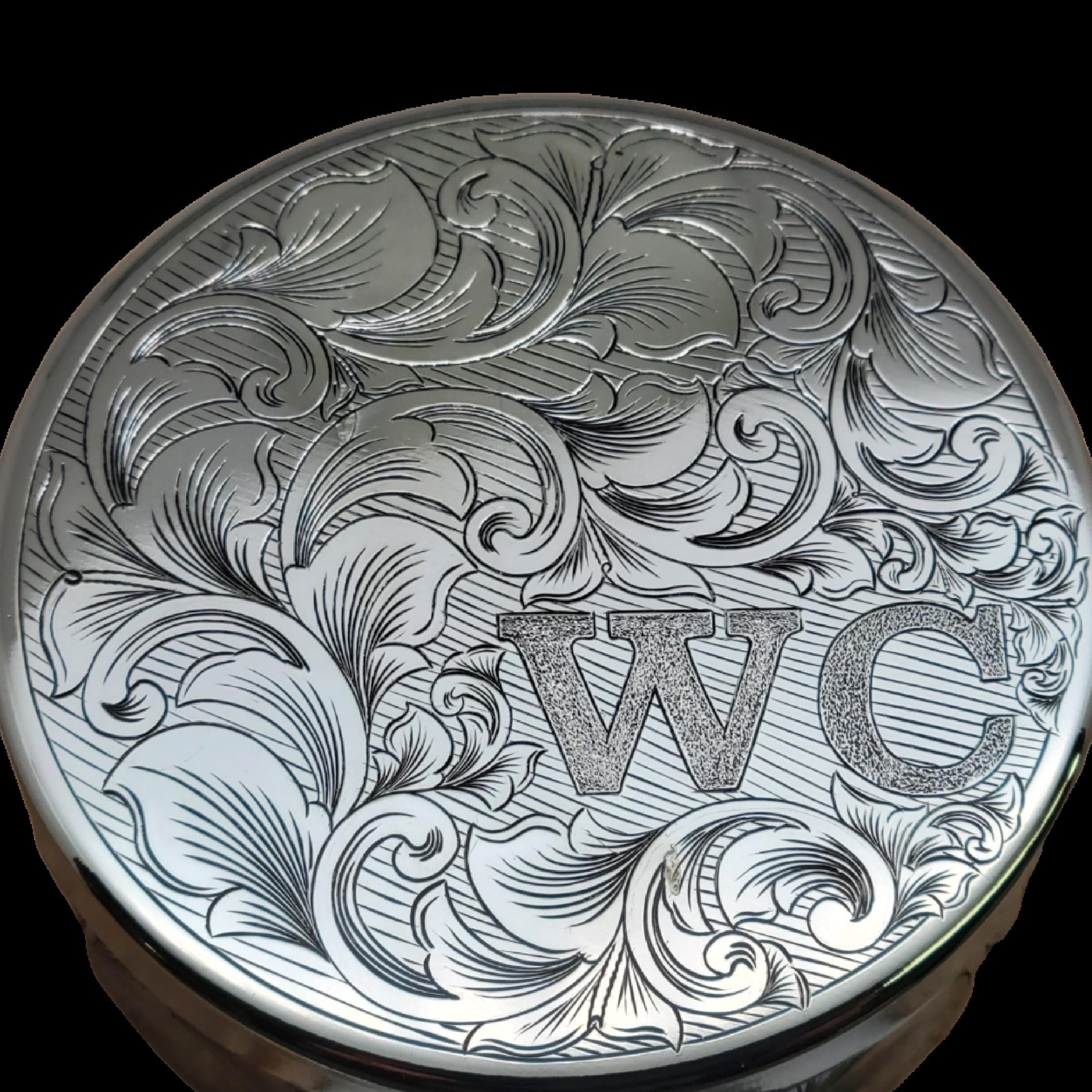 Hand Engraved Nickel Dip Can Set, Personalized Initial Gift for Him, Groomsman Gift