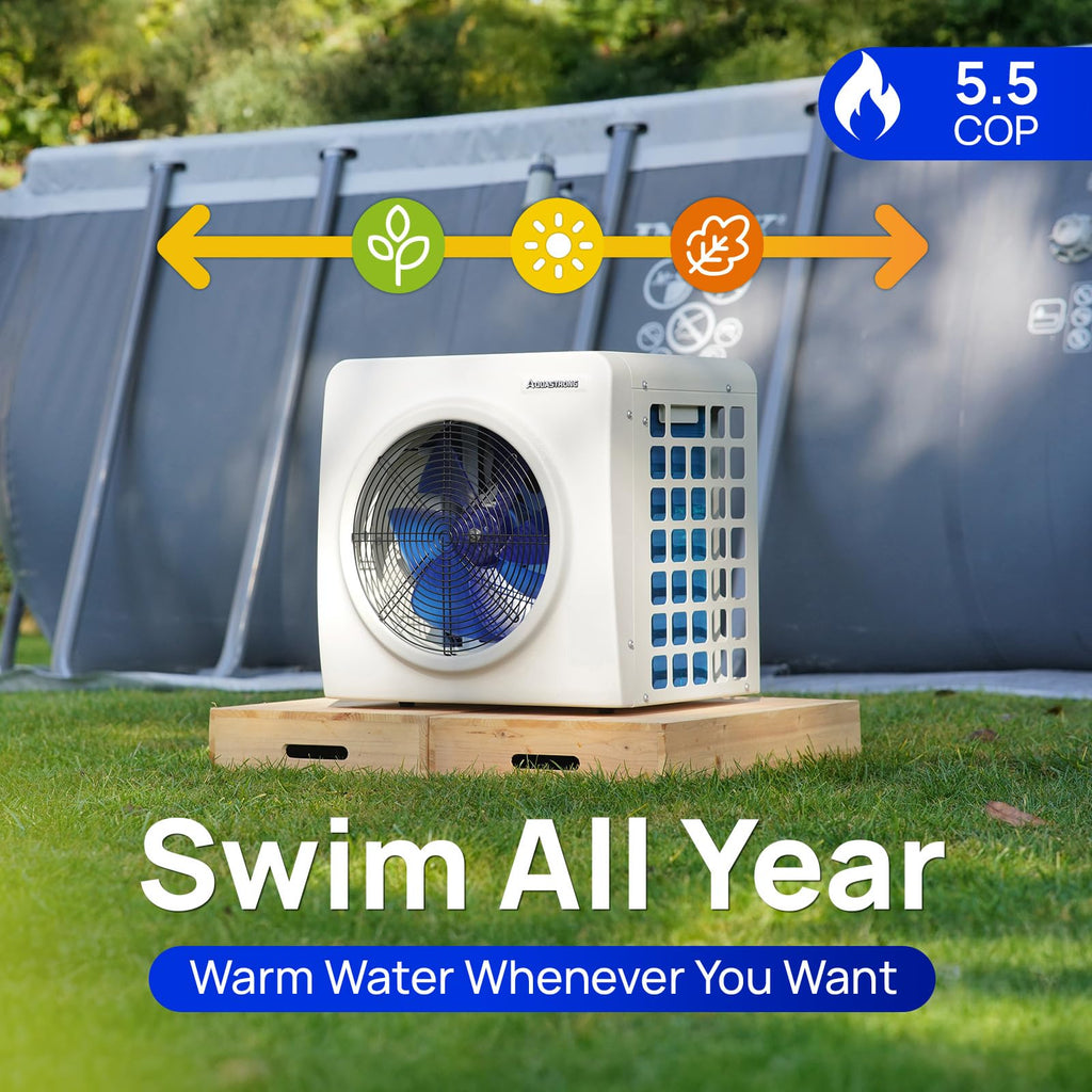 HEX016 16,000 BTU Heat Pump For 5,000 Gallons Pools 120V - Aquastrong
