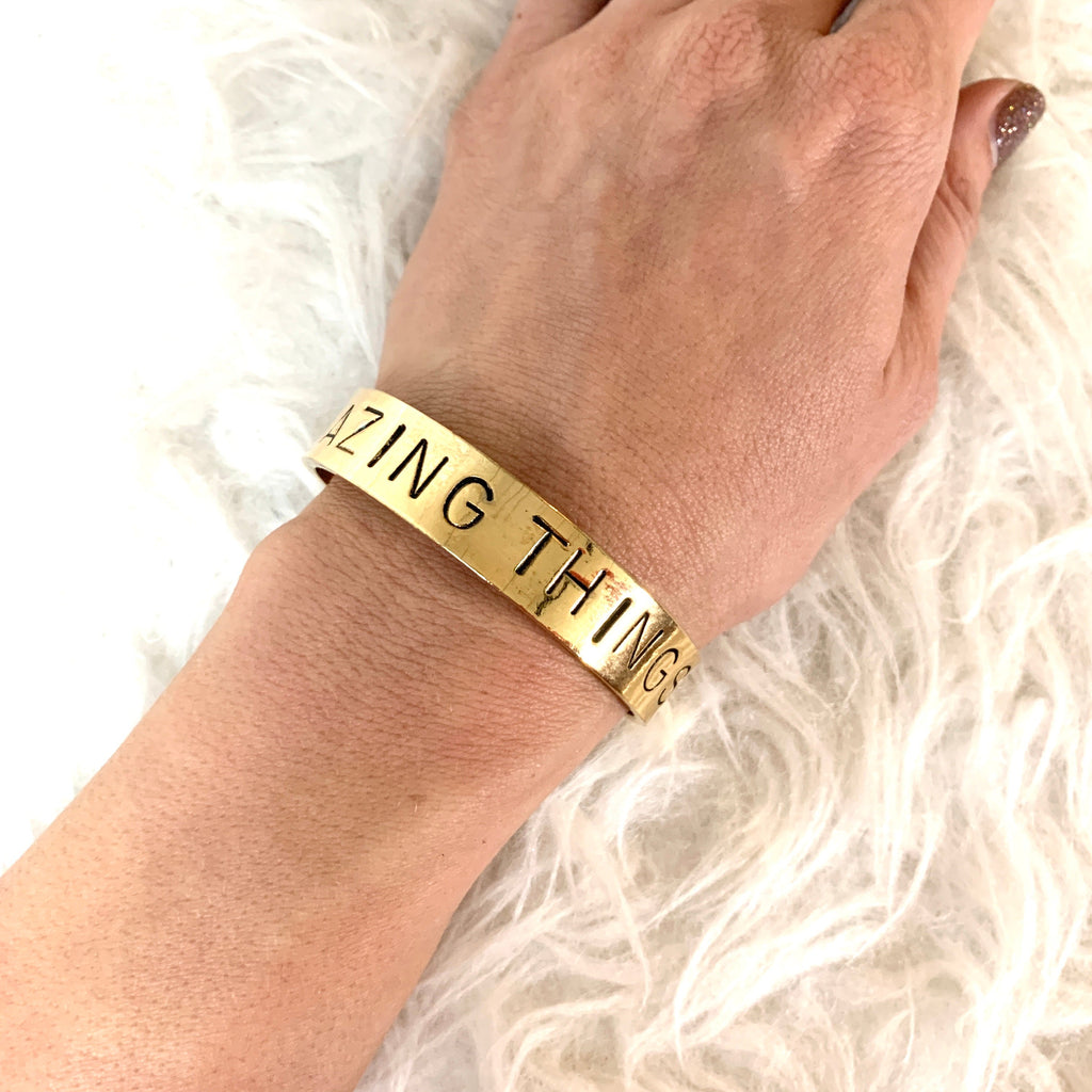 Alisa Michelle Gold "Do Amazing Things" 1/2" Bangle