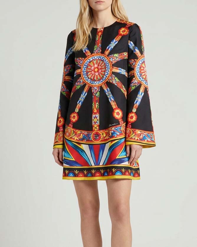 Dolce & Gabbana Carretto silk twill kaftan
