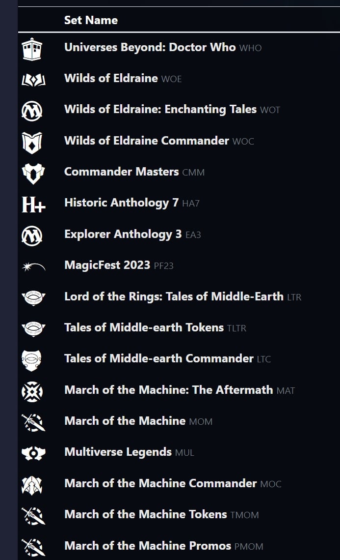 List of MTG Arena sets by icon? : r/MagicArena