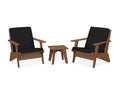 Riviera Modern Lounge 3-Piece Set in Teak / Midnight Linen