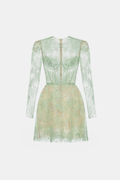 Mint Beaded Lace Mini Dress - Montsand