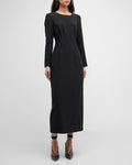 Carolina Herrera Long-Sleeve Column Midi Dress