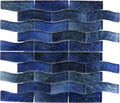 Celestial Seas Pacific Drift Waterline Blue 1x4 Glass Tiles Ocean Pool Mosaics